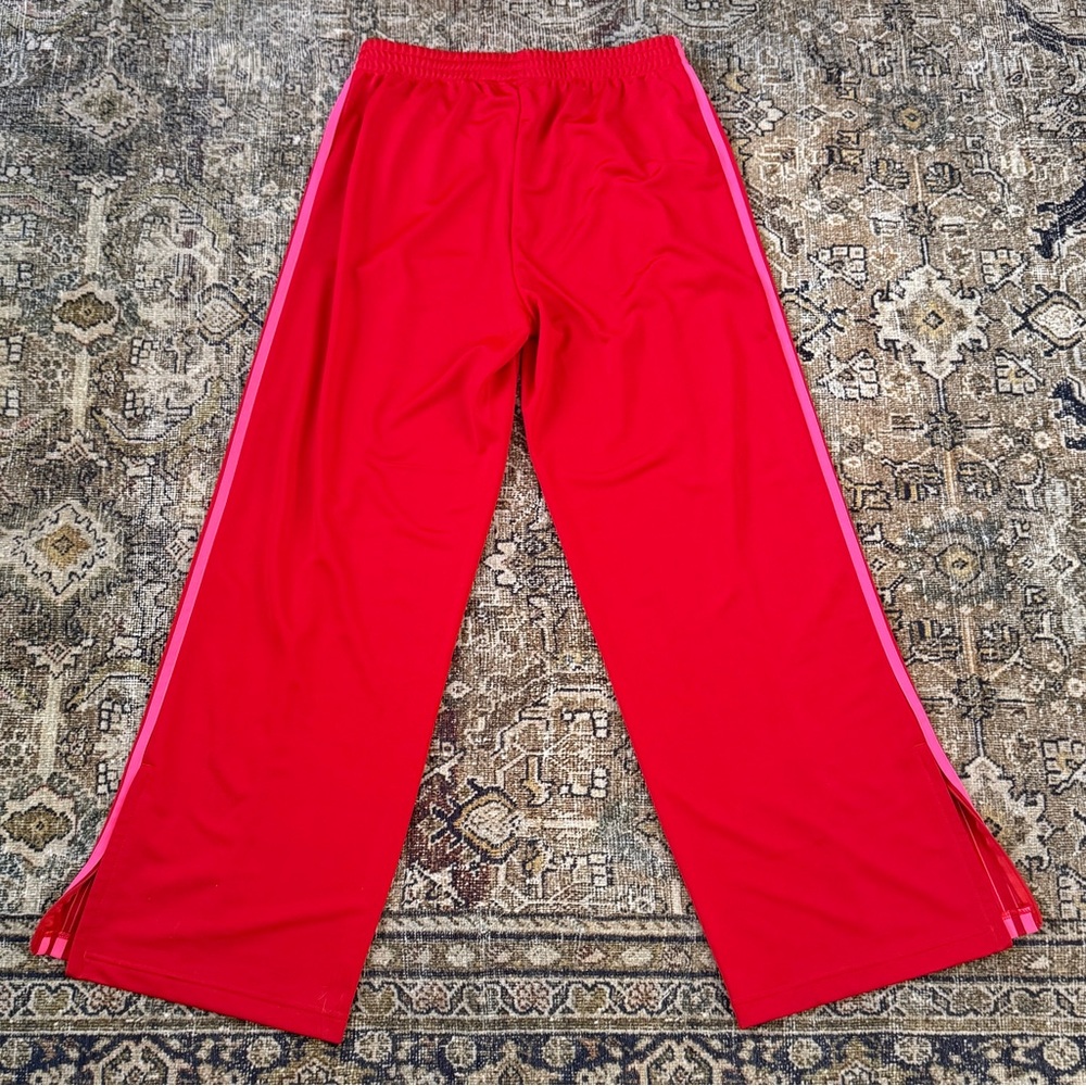 NWOT Adidas Adicolor Loose Track Pants in red with pink stripe, M - Picture 2 of 5